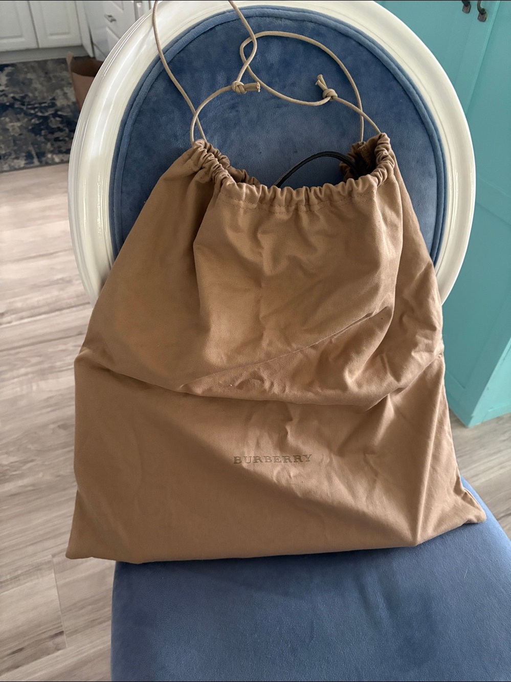 Burberry Pale Gray Pebble Leather Tote with Gold Hardware 17”X11” - Picture 16 of 16
